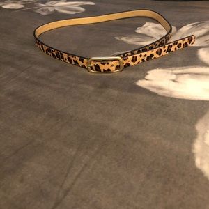 J Crew animal print calf hair leather belt